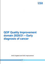 QOF Quality Improvement domain 2020/21: Early diagnosis of cancer